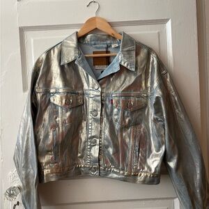 Levi's Metallic Silver Jean Trucker Jacket - Women's